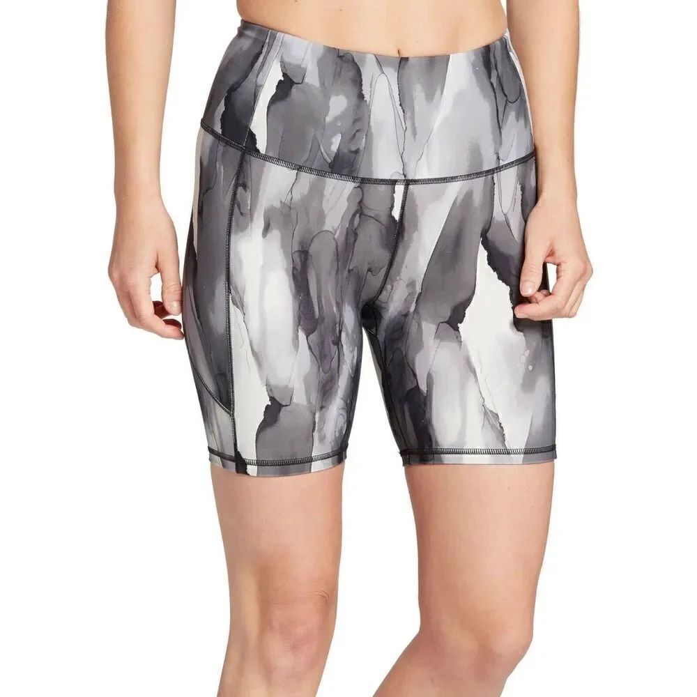 Calia Women's Essential High Rise Bike Cycling Shorts XS Abstract $50 5D384